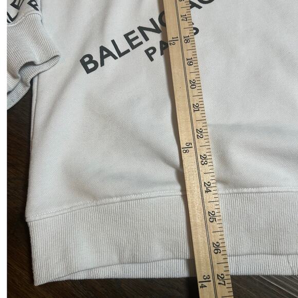 BALENCIAGA Off White Men's Crew Neck Logo Allover Sweater (check Description) - Picture 5 of 8